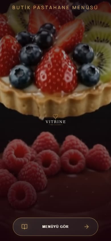 Premium Patisserie QR menü ana sayfası